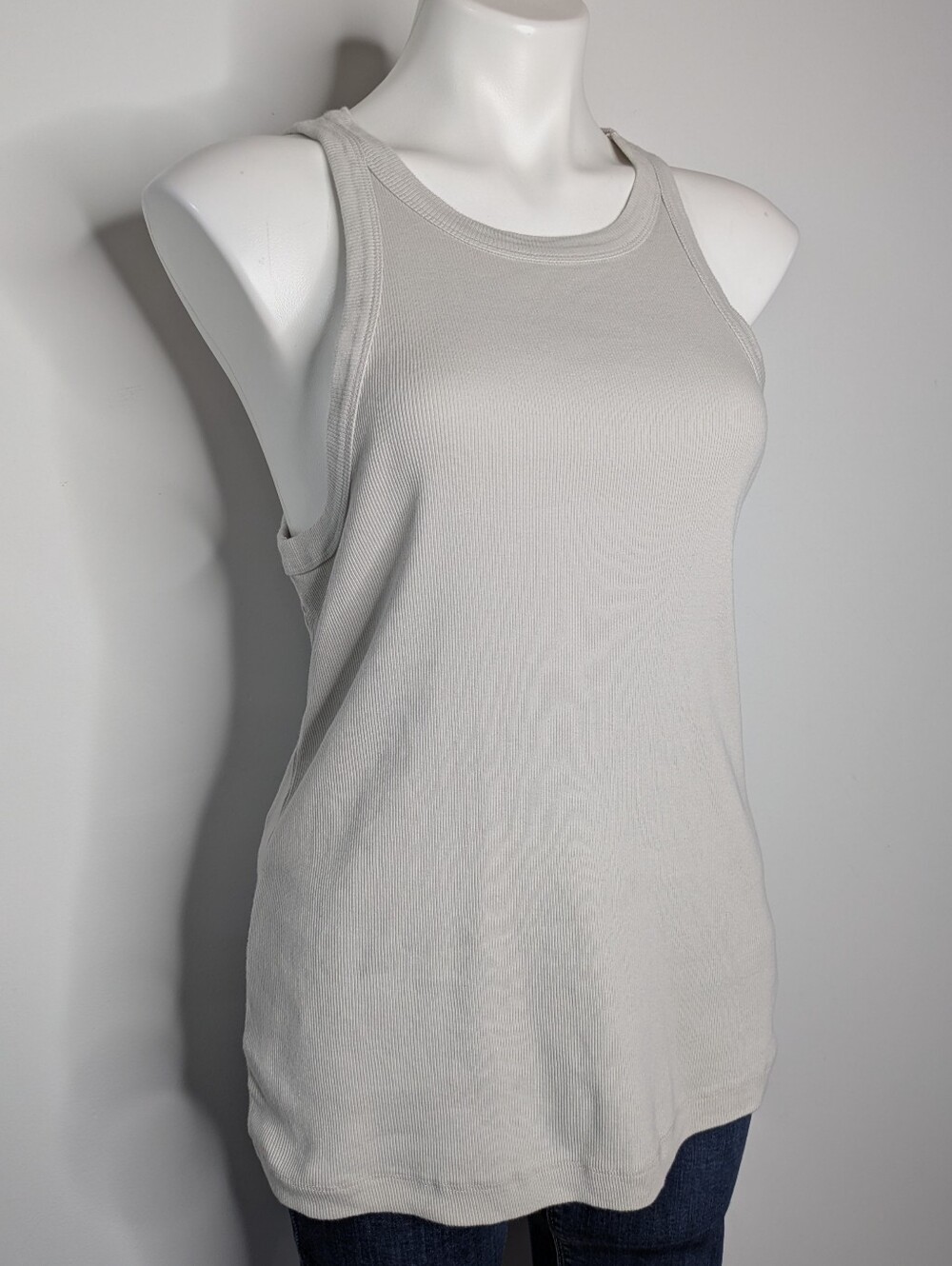 Standard James Perse Grey Ribbed Casual Basic Cotton Tank Top 4 - Picture 2 of 5